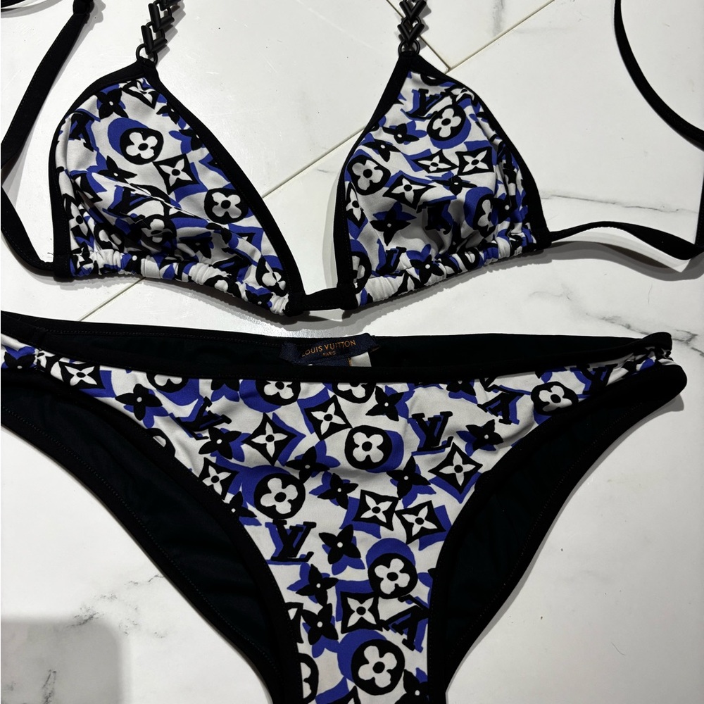 Louis Vuitton Black and Blue Monogram Bikini